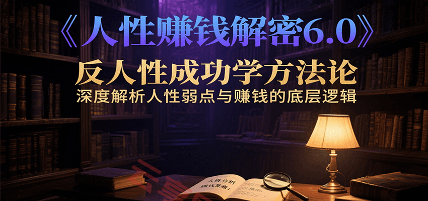 人性赚钱解密6.0，反人性成功学方法论，深度解析人性弱点与赚钱的底层逻辑-云享网创