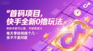 首码项目，快手全新0撸玩法，有快手就可以做，可矩阵放大，每天零碎时间搞个几张不是问题【揭秘】-云享网创