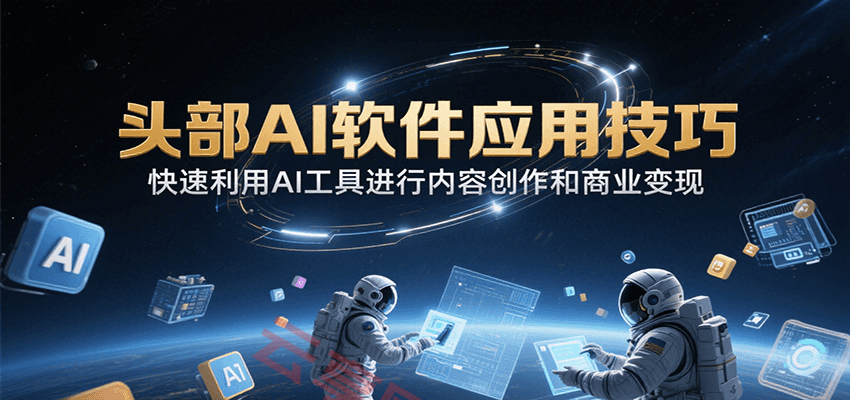 头部AI软件应用技巧，快速利用AI工具进行内容创作和商业变现-云享网创