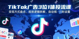 TikTok广告3位1体投流课，变现方式盘点，投放逻辑拆解，自动规则设置-云享网创