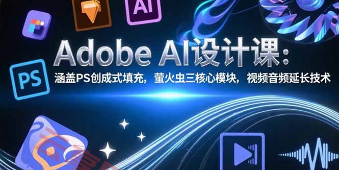 Adobe AI设计课：涵盖PS创成式填充，萤火虫三核心模块，视频音频延长技术-云享网创