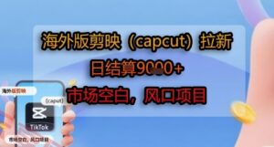 海外版剪映(capcut)拉新，日结算1k+，市场空白，风口项目-云享网创