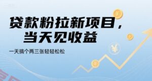 贷款粉拉新项目，当天见收益，一天搞个两三张轻轻松松【揭秘】-云享网创