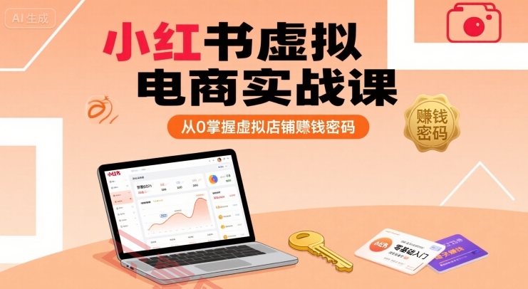 小红书虚拟电商实战课，从0掌握虚拟店铺賺钱密码-云享网创