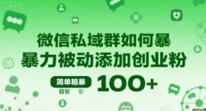 微信私域群如何暴力被动添加创业粉，简单粗暴，日引100+-云享网创