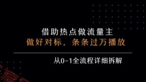 借力热点,乘顺风车玩流量主,条条过万播放, 每月收益5k+,从0-1全流程详细拆解-云享网创