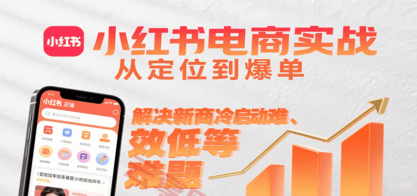 小红书电商实战，从定位到爆单解决新商冷启动难、变现效率低等难题-云享网创