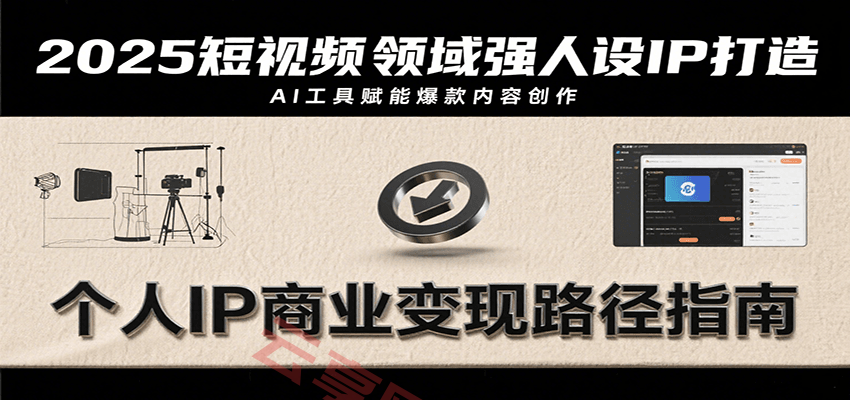 2025短视频领域强人设IP打造，结合爆款案例与AI工具应用，从个人出镜到商业成交转化-云享网创