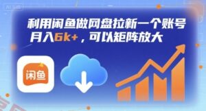 利用闲鱼做网盘拉新一个账号，月入6k+，可以矩阵放大-云享网创