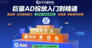 巨量AD投放入门到精通，基础版+进阶版+加餐课-云享网创