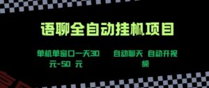 语聊自动视频自动聊天项目全新玩法，单机单窗口一天30-50+，新手看完直接上手【揭秘】-云享网创