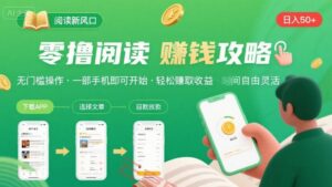 零撸阅读新风口，无门槛轻松挣，一部手机，日入 50-3张【揭秘】-云享网创