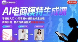 AI模特进阶课程，0基础高效生成逼真电商模特图-云享网创