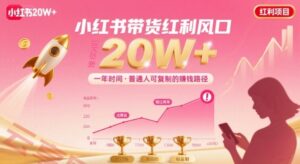 一年时间靠小红书带货项目年入20w+，最不能错的大红利项目-云享网创