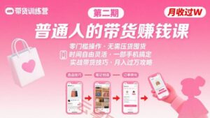 小红书带货第二期训练营，普通人月收过W的带货课，时间自由，零门槛无压货，一部手机即可操作-云享网创