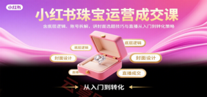 小红书珠宝运营成交课：含底层逻辑、账号拆解，讲封面选题技巧与直播从入门到转化策略-云享网创