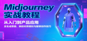 Midjourney实战教程:从入门到产品应用,含生成思路、换脸材质模拟与服装创作技巧-云享网创