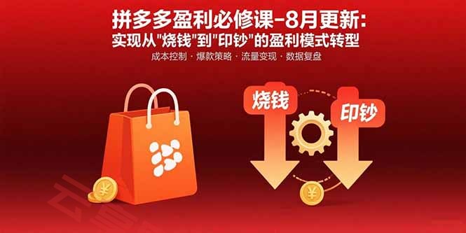 拼多多盈利必修课-8月更新：突破运营瓶颈 实现从烧钱到印钞的盈利模式转型-云享网创
