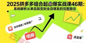 2025拼多多组合起爆实战课46期:系统解析从单品裂变到全店爆发的完整路径-云享网创