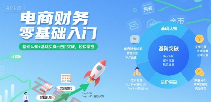 电商财务零基础入门，基础认知+基础实操+进阶突破，轻松掌握-云享网创