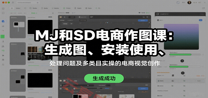 MJ和SD电商作图课：生成图、安装使用、处理问题及多类目实操的电商视觉创作-云享网创