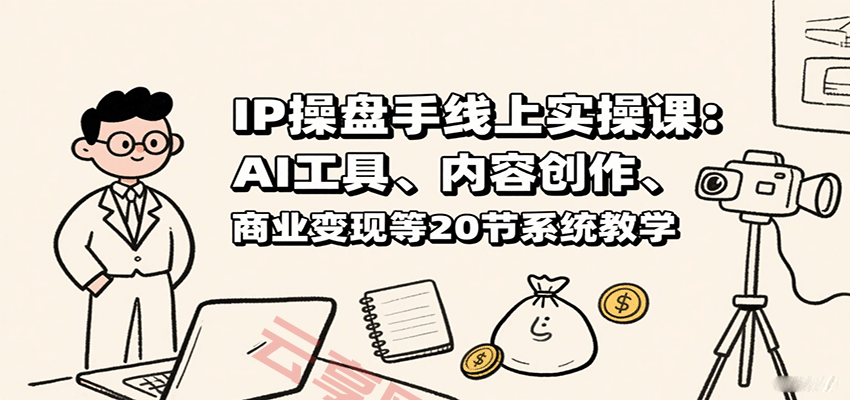 IP操盘手线上实操课：AI工具、内容创作、商业变现等20节系统教学-云享网创