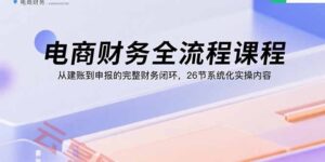 电商财务全流程课程：从建账到申报的完整财务闭环，26节系统化实操内容-云享网创