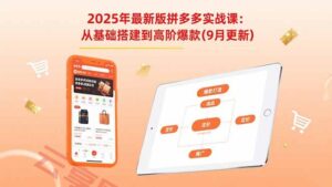2025年最新版拼多多实战课：从基础搭建到高阶爆款(9月更新-云享网创
