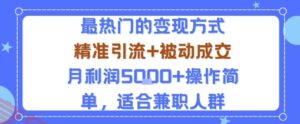 小众赛道玩法：当下最热门的变现方式，精准引流+被动成交月利润5k+操作简单，适合兼职人群-云享网创