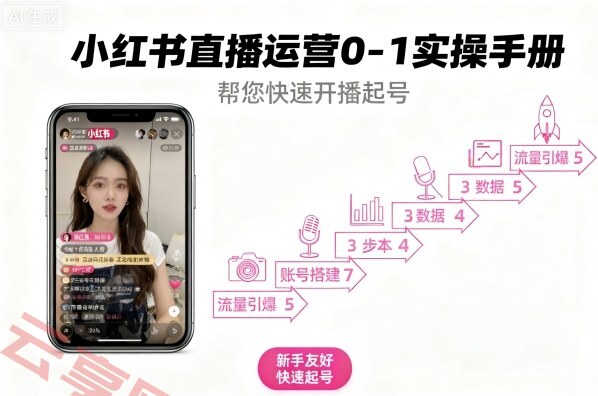 小红书直播运营0-1实操手册，帮您快速开播起号-云享网创