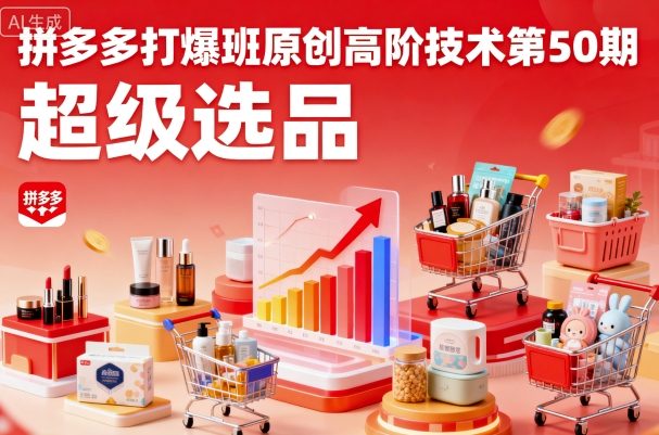 拼多多打爆班原创高阶技术第50期，超级选品-云享网创