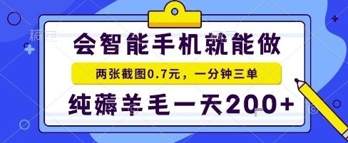 手机项目，二十秒一单，纯薅羊毛一天2张+做就有【揭秘】-云享网创