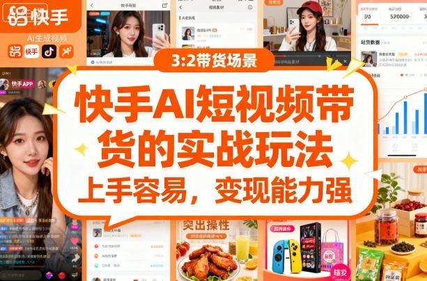 快手ai短视频带货的实战玩法，上手容易，变现能力强-云享网创