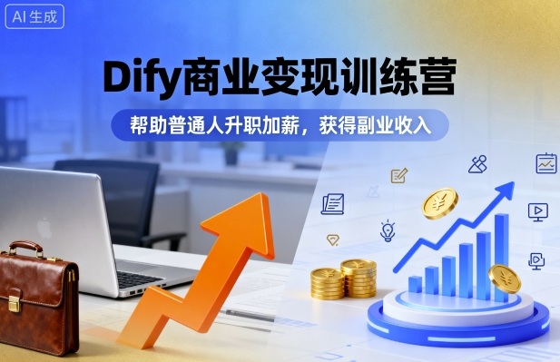Dify商业变现训练营，帮助普通人升职加薪，获得副业收入-云享网创