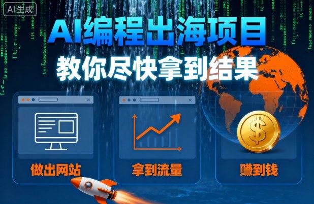 AI编程出海项目，教你尽快拿到结果-做出网站、拿到流量、賺到钱-云享网创