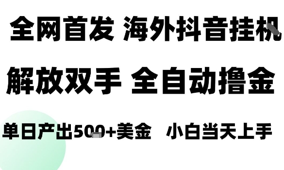 海外抖音无人直播，单日产出1.5k+，长期稳定，新手可玩，无脑操作【揭秘】-云享网创