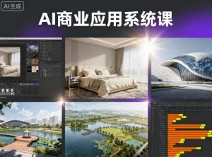 AI商业应用系统课，室内-软装-建筑-景观，智能设计+效果图+动画画实战-云享网创