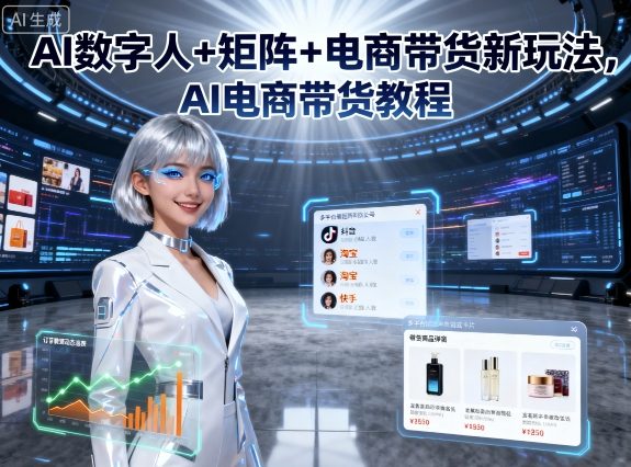 AI数字人+矩阵+电商带货新玩法，AI电商带货教程-云享网创