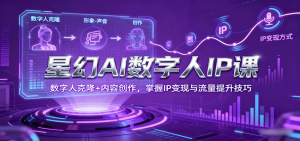 星幻AI数字人IP课，数字人克隆+内容创作，掌握IP变现与流量提升技巧-云享网创
