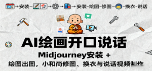 AI绘画开口说话，Midjourney安装 + 绘图出图，小和尚修图、换衣与说话视频制作-云享网创