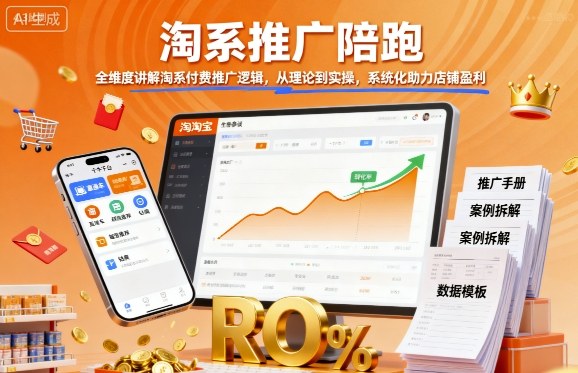 淘系推广陪跑，全维度讲解淘系付费推广逻辑，从理论到实操，系统化助力店铺盈利-云享网创