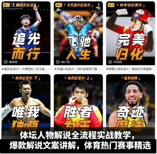 体坛人物解说全流程实战教学，爆款解说文案讲解，体育热门赛事精选-云享网创