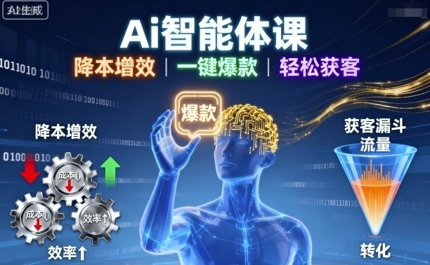 Ai智能体课，降本增效，一键爆款，轻松获客-云享网创