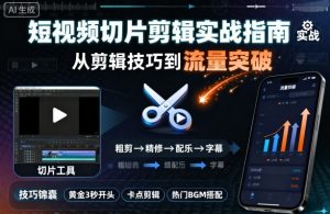 短视频切片剪辑实战指南，从剪辑技巧到流量突破-云享网创