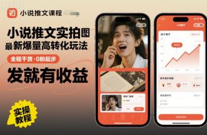 小说推文实拍双图文最新爆量高转化玩法，全程干货，0粉起步，发就有收益-云享网创