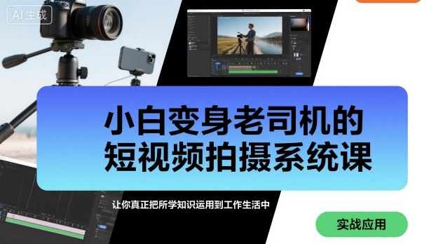 小白变身老司机的短视频拍摄系统课，让你真正把所学知识运用到工作生活中-云享网创