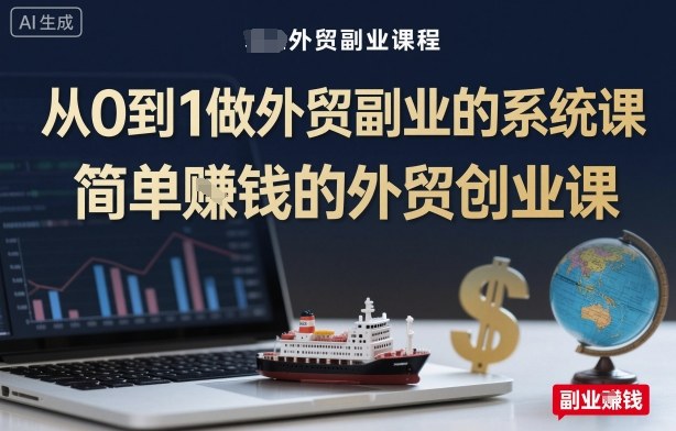 从0到1做外贸副业的系统课，简单賺钱的外贸创业课-云享网创