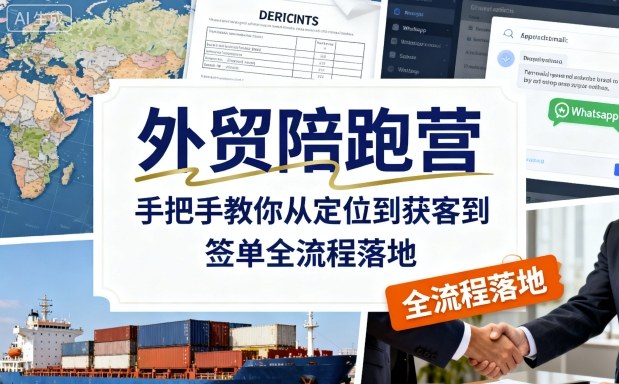 外贸陪跑营，手把手教你从定位到获客到签单全流程落地-云享网创