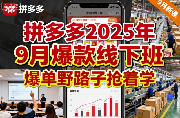 拼多多2025年9月爆款线下班，爆单野路子抢着学-云享网创