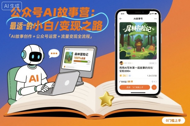 公众号ai故事营，最适合小白的自媒体变现之路-云享网创